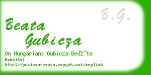 beata gubicza business card